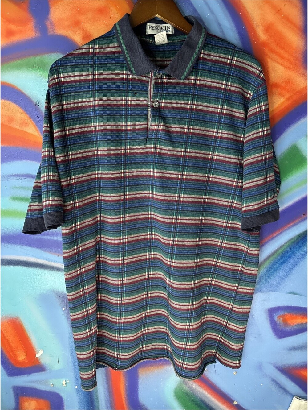 Penguin Sport Men's XL Striped Polo Shirt